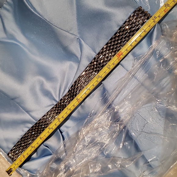 MARINA New Ball Gown Long Dress Strapless Embellished Maxi Midi Women's 10 Blue - Picture 13 of 15